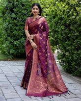Premium Wine Color Soft Silk Sarees